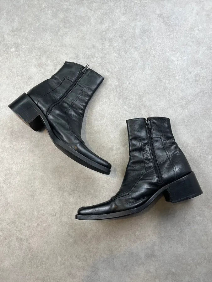 2000s Dsquared2 Black Leather Chelsea Boots XJjZjTo 2