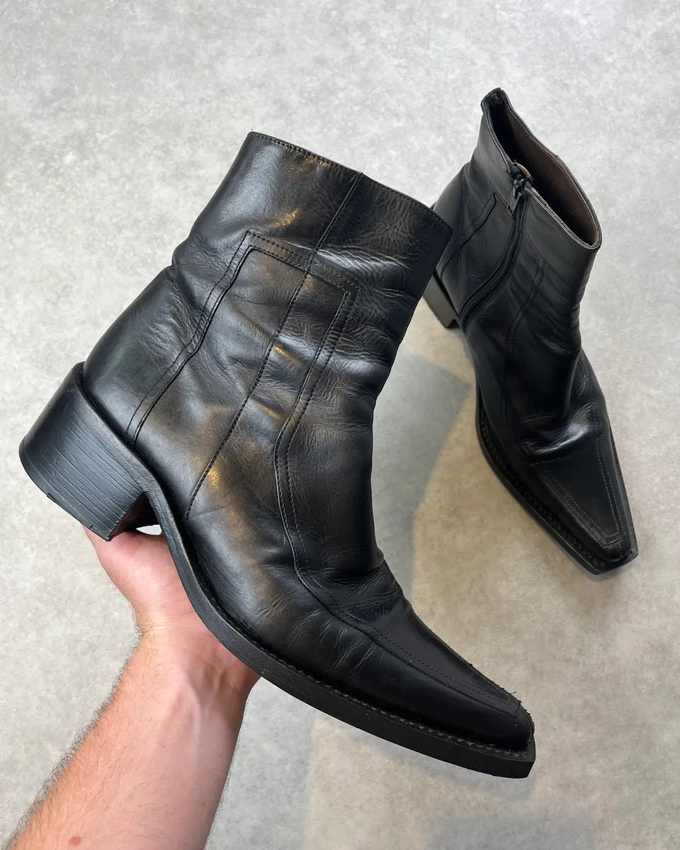 2000s Dsquared2 Black Leather Chelsea Boots XJjZjTo 0