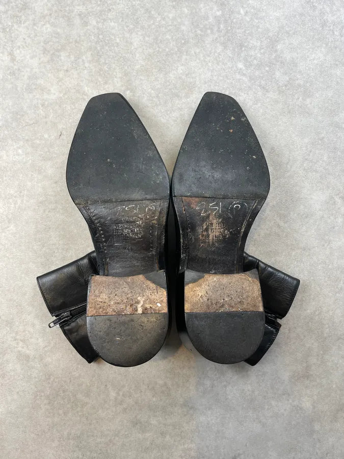 2000s Dsquared2 Black Leather Chelsea Boots XJjZjTo 6