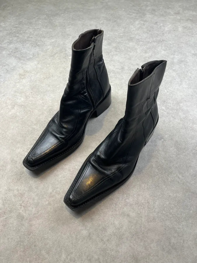 2000s Dsquared2 Black Leather Chelsea Boots XJjZjTo 3