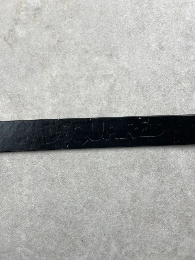 2000s Dsquared2 Black Leather Western Indian Desert Valley Belt jbiIDoD 7