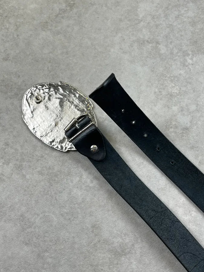 SS2006 Dsquared2 Black Leather Western Indian Desert Valley Belt jbiIDoD 5