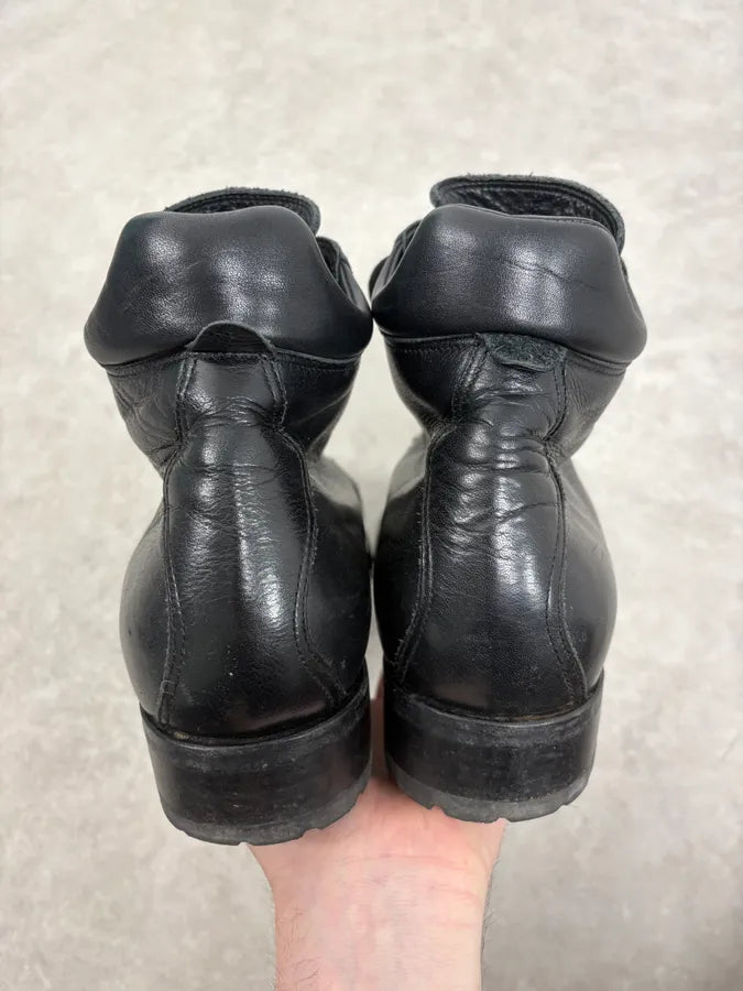 2000s Dsquared2 Black Leather Hiking Boots wWnpeFv 7
