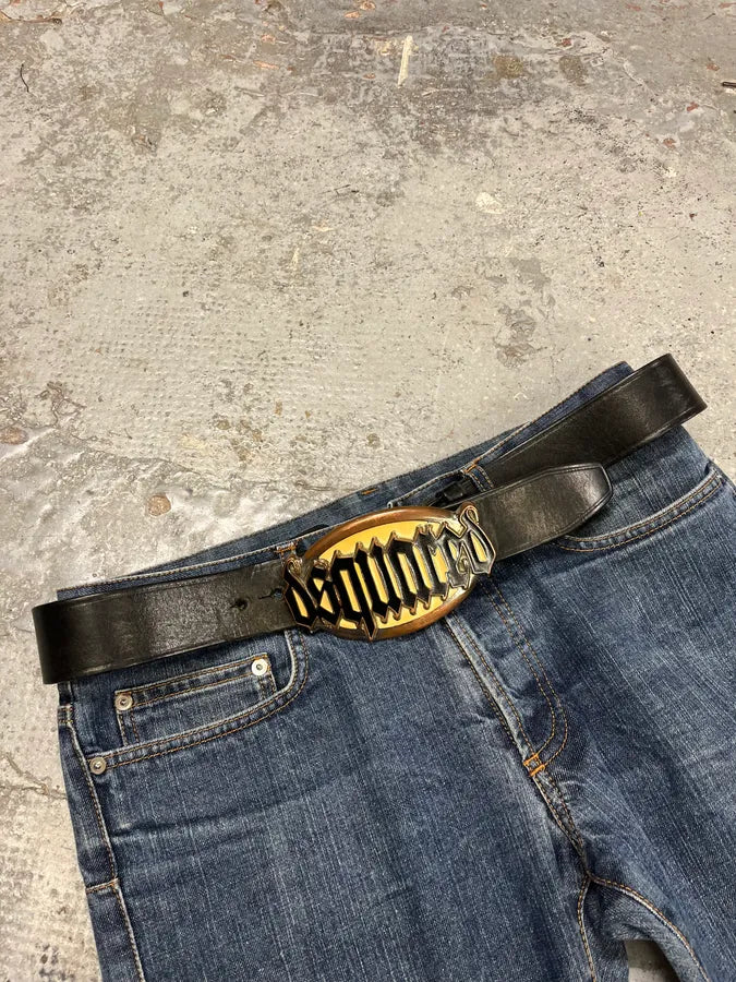 2000s Dsquared2 Black Leather Premium Belt RcZVQNH 1
