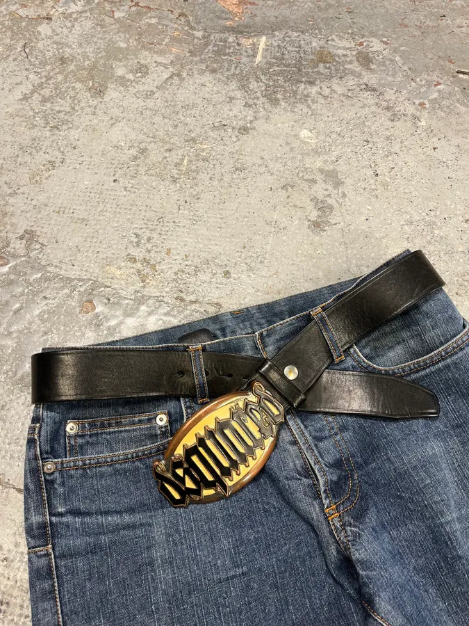 2000s Dsquared2 Black Leather Premium Belt RcZVQNH 2