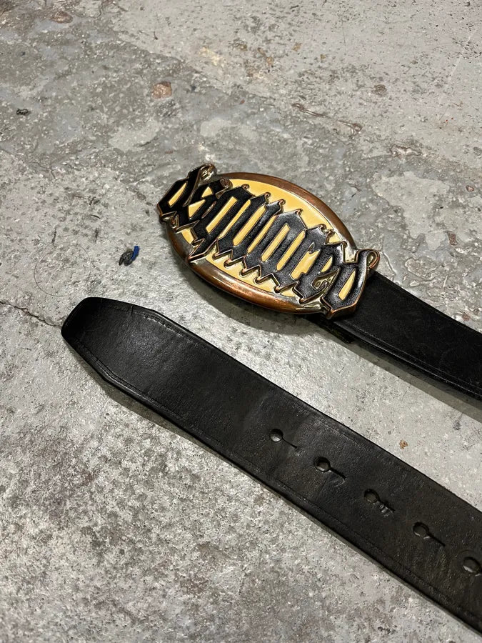 2000s Dsquared2 Black Leather Premium Belt RcZVQNH 4