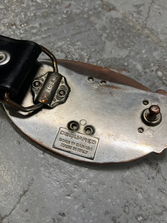 2000s Dsquared2 Black Leather Premium Belt RcZVQNH 8