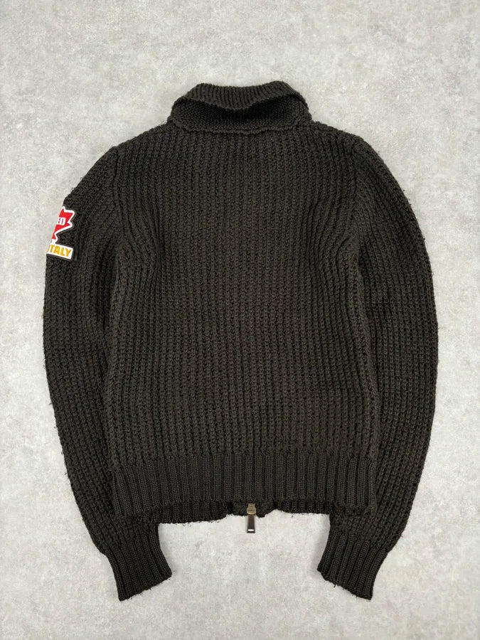 2000s Dsquared2 Brown Premium Zip-up Cardigan Sweater fCnkdkL 4