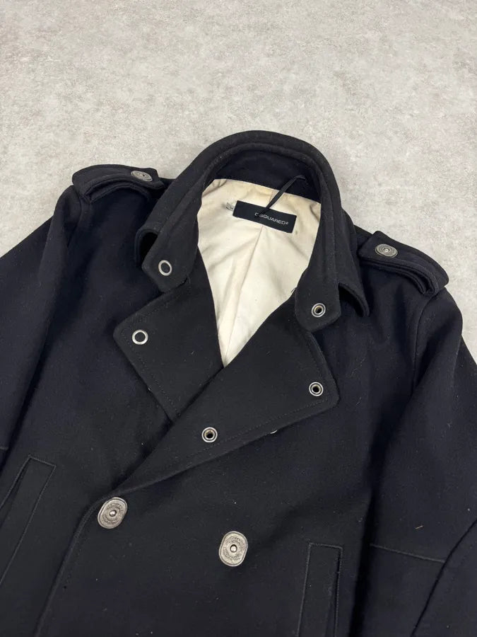 AW2007 Dsquared2 Black Wool Buttoned Caban Jacket UlCXXNu 4