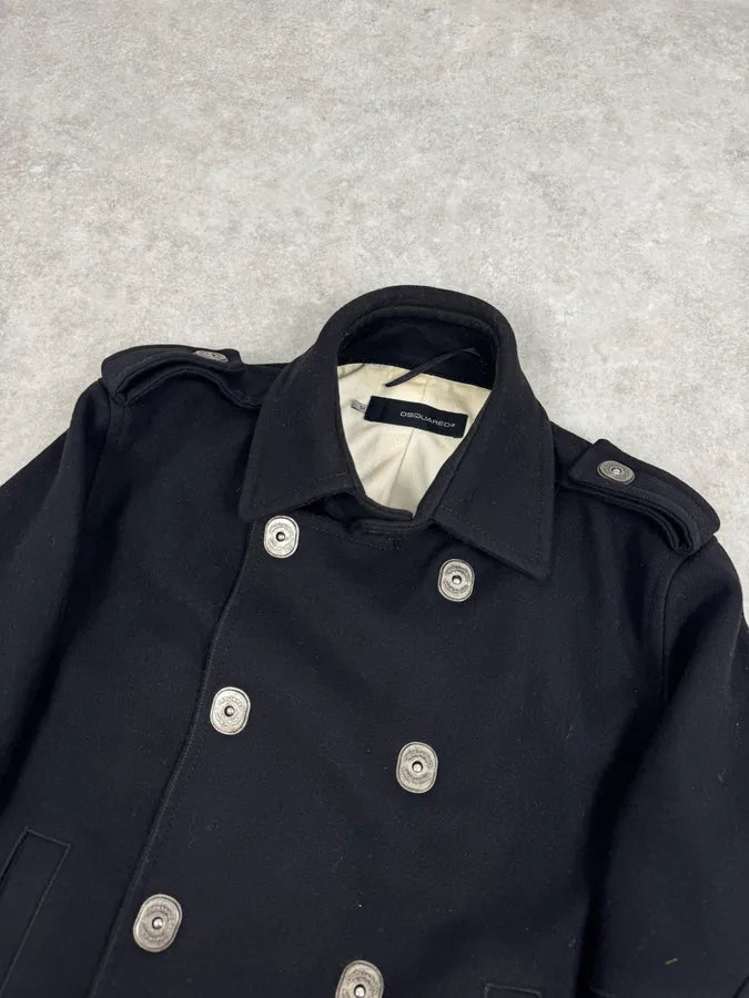 AW2007 Dsquared2 Black Wool Buttoned Caban Jacket UlCXXNu 5