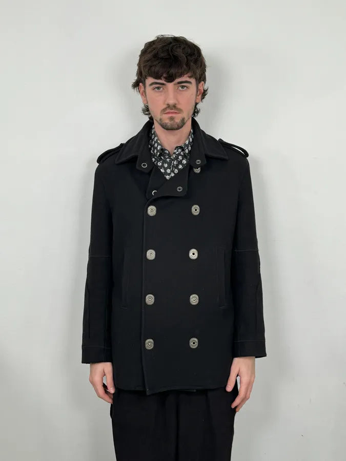 AW2007 Dsquared2 Black Wool Buttoned Caban Jacket UlCXXNu 1