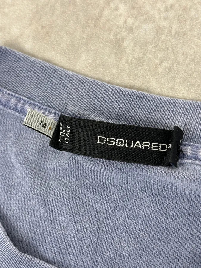 AW2009 Dsquared2 Dean & Dan Blue Graphic Print T-Shirt WdZzcwg 7