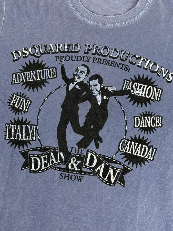 AW2009 Dsquared2 Dean & Dan Blue Graphic Print T-Shirt WdZzcwg 6