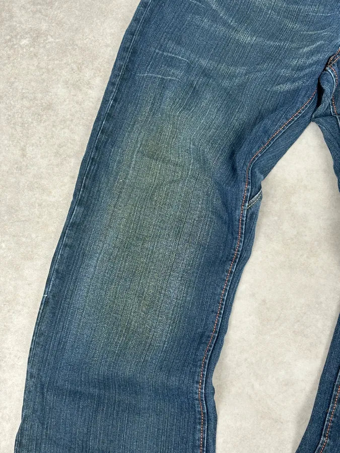 2000s Dsquared2 Blue Faded Wide Denim Jeans yeAfjfp 7