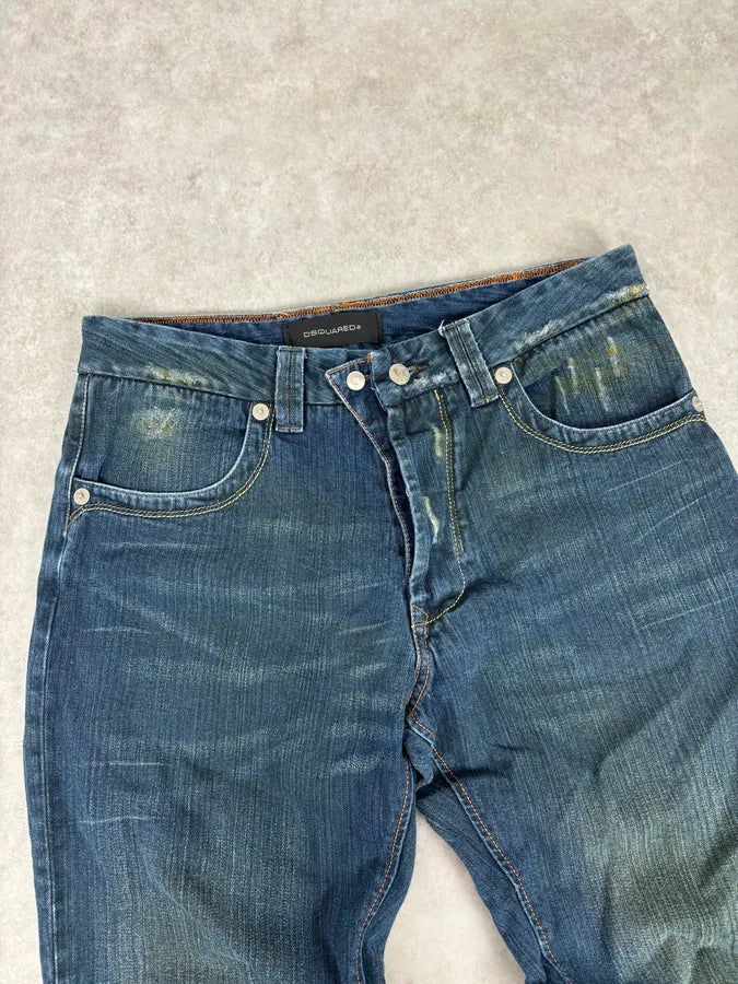 2000s Dsquared2 Blue Faded Wide Denim Jeans yeAfjfp 4