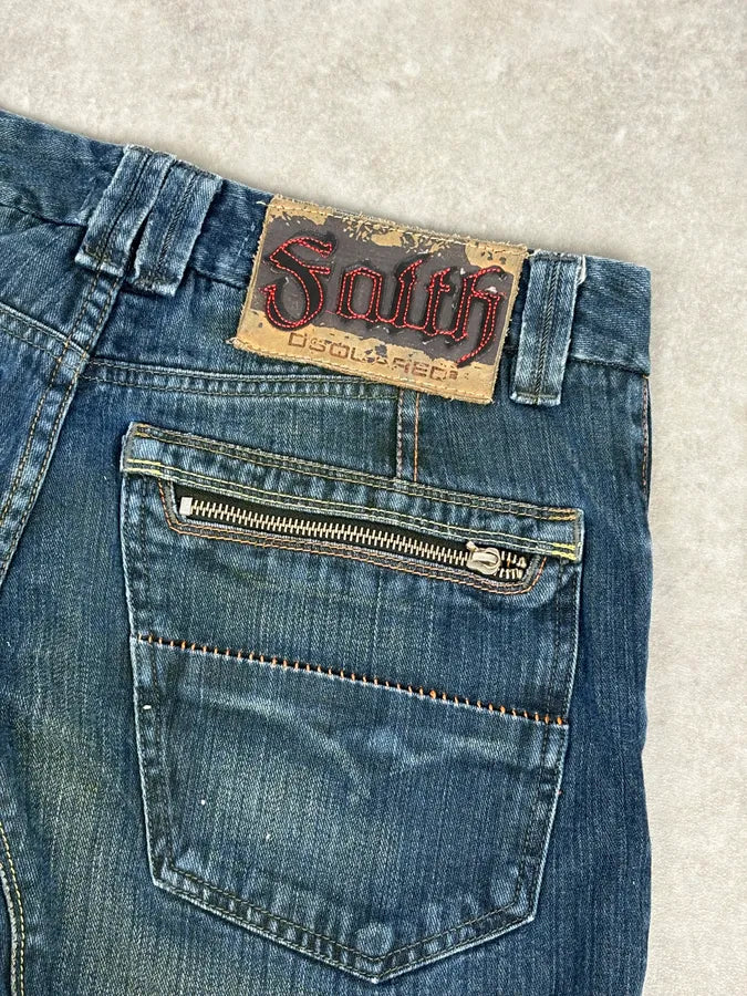 2000s Dsquared2 Blue Faded Wide Denim Jeans yeAfjfp 6