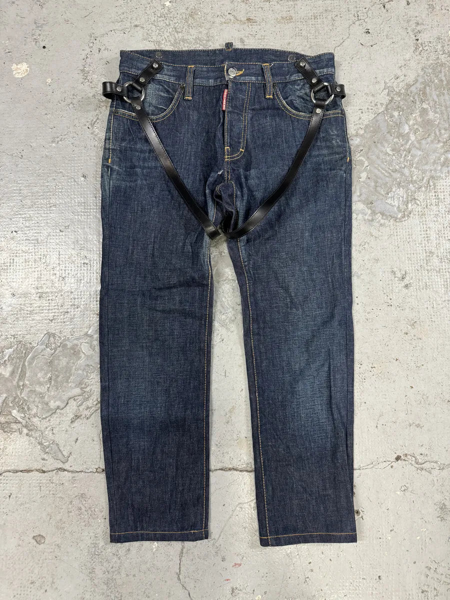2000s DSquared2 Bondage Harness Brut Denim Jeans VyHhBHV 1