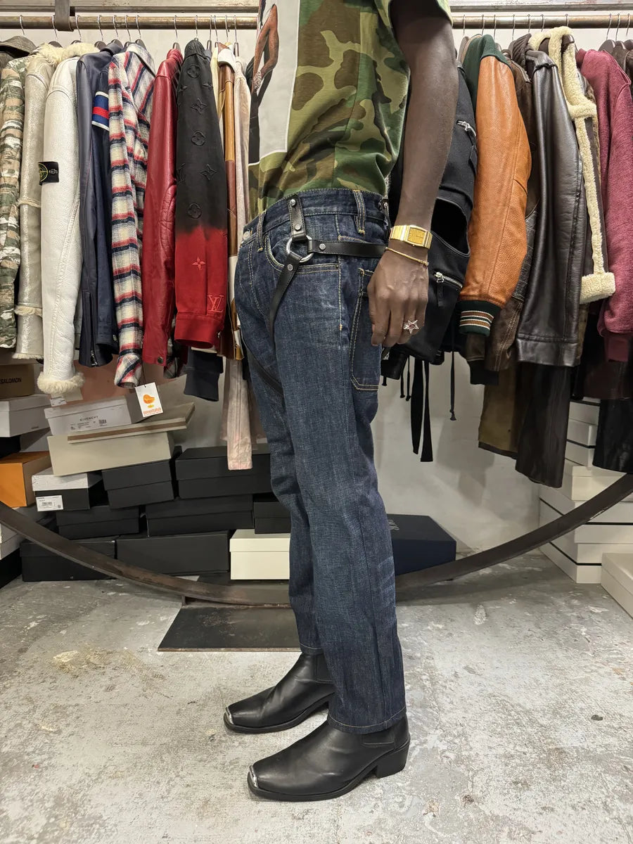 2000s DSquared2 Bondage Harness Brut Denim Jeans VyHhBHV 3