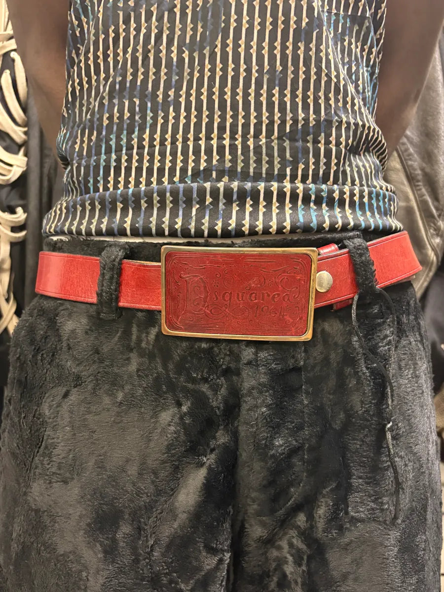 2000s Dsquared2 Bordeaux Leather Belt EXrtbKC 1