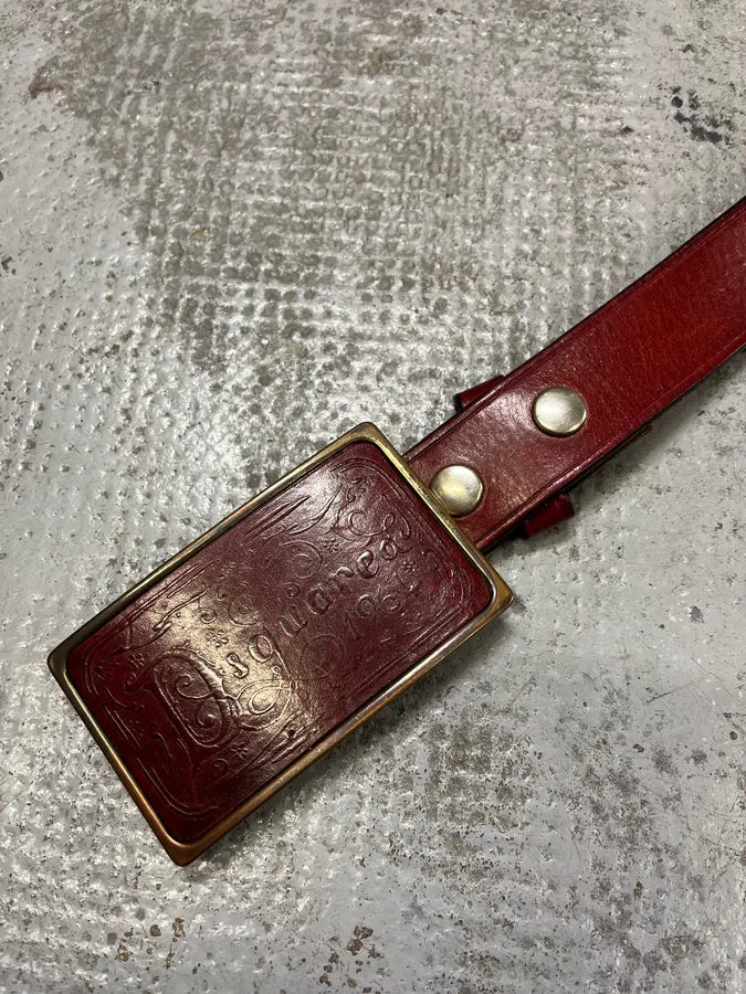2000s Dsquared2 Bordeaux Leather Belt EXrtbKC 4