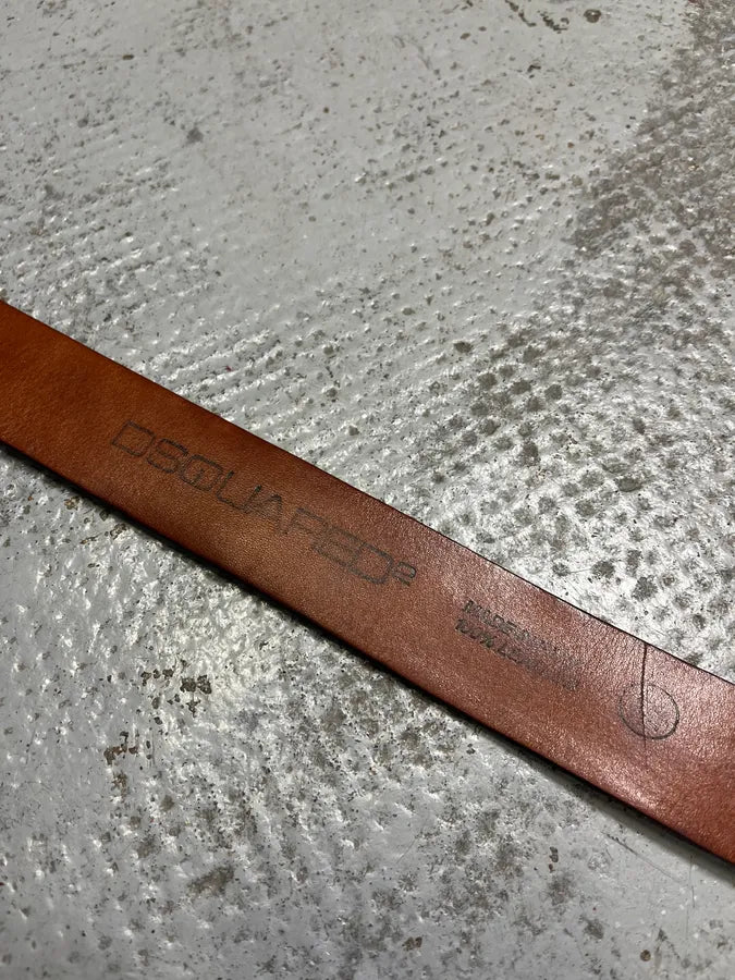 2000s Dsquared2 Bordeaux Leather Belt EXrtbKC 7