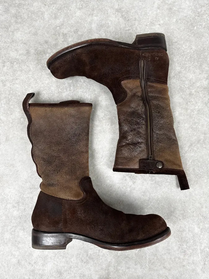 2000s Dsquared2 Brown Biker Leather Ankle Boots zlAusrL 2