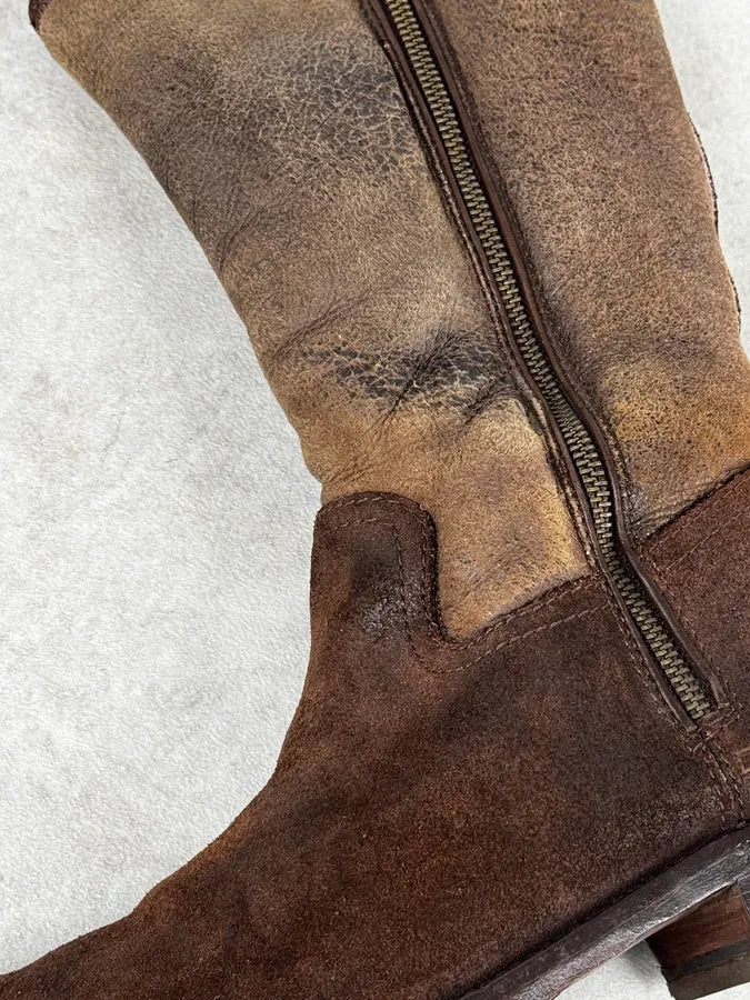 2000s Dsquared2 Brown Biker Leather Ankle Boots zlAusrL 4