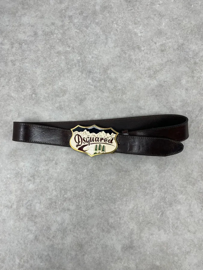 2000s Dsquared2 Brown Canadian Leather Belt RpMzYTl 2