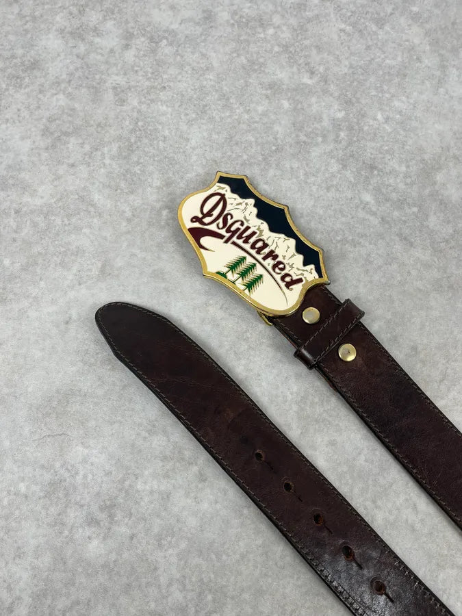2000s Dsquared2 Brown Canadian Leather Belt RpMzYTl 3