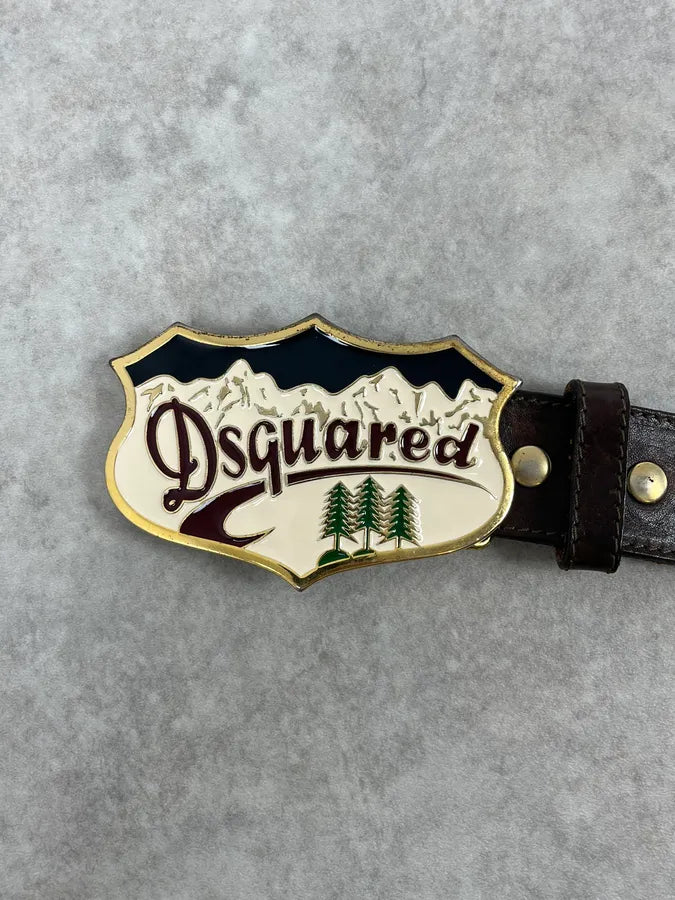 2000s Dsquared2 Brown Canadian Leather Belt RpMzYTl 4