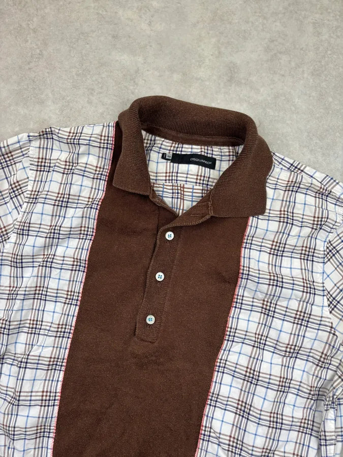 SS2009 Dsquared2 Brown Checkered Plaid Polo cwpGYQG 3