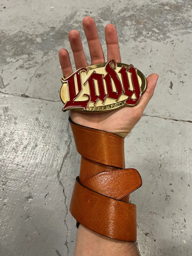 2000s Dsquared2 Brown Lady Leather Belt FnhIZTa 1