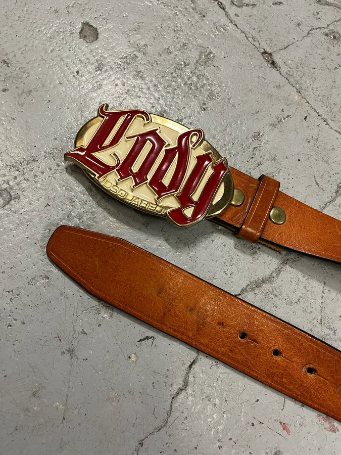 2000s Dsquared2 Brown Lady Leather Belt FnhIZTa 4