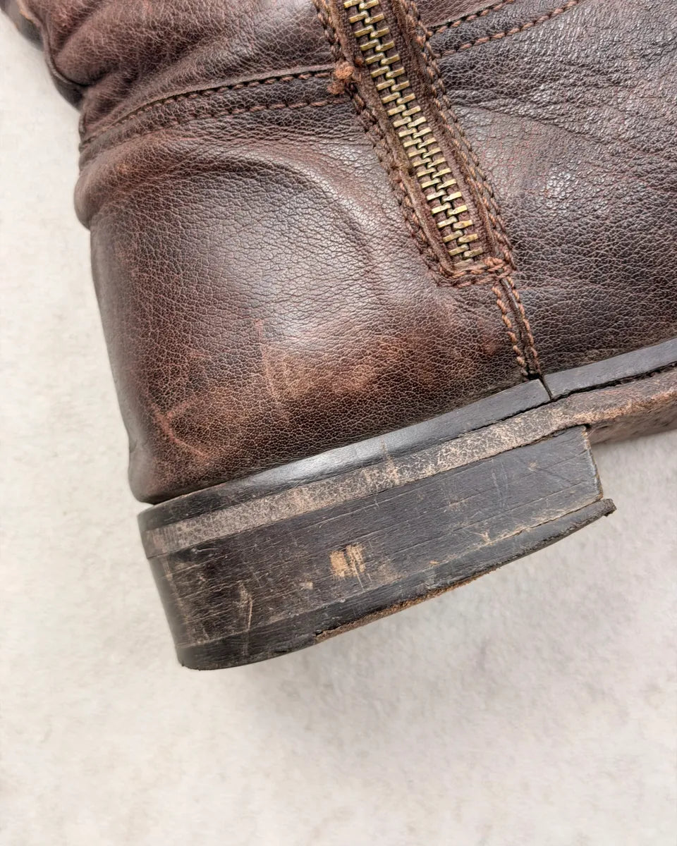 2000s Dsquared2 Brown Leather Buckle Boots YhqtlDN 9