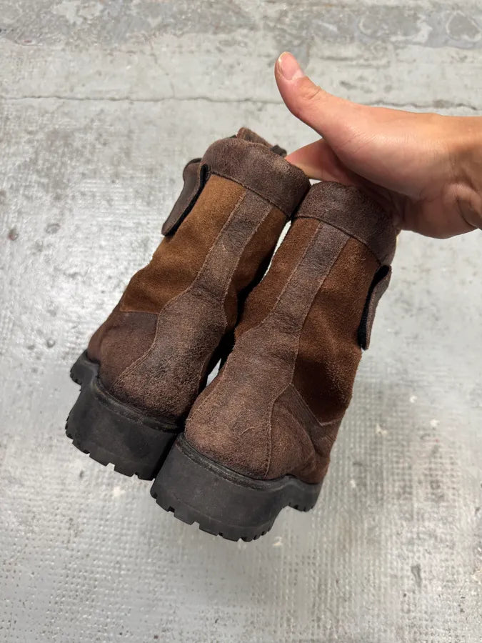 2000s Dsquared2 Brown Leather Front Zip Boots UpwuxPZ 4