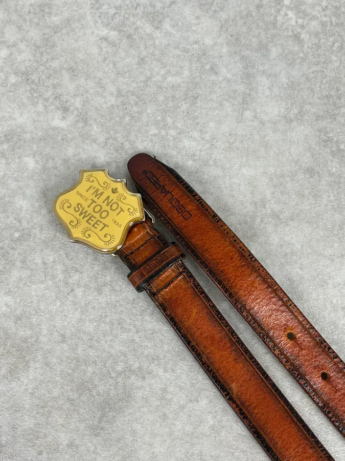 2000s Dsquared2 Brown Leather I’m not Too Sweet Belt bWHCpye 2