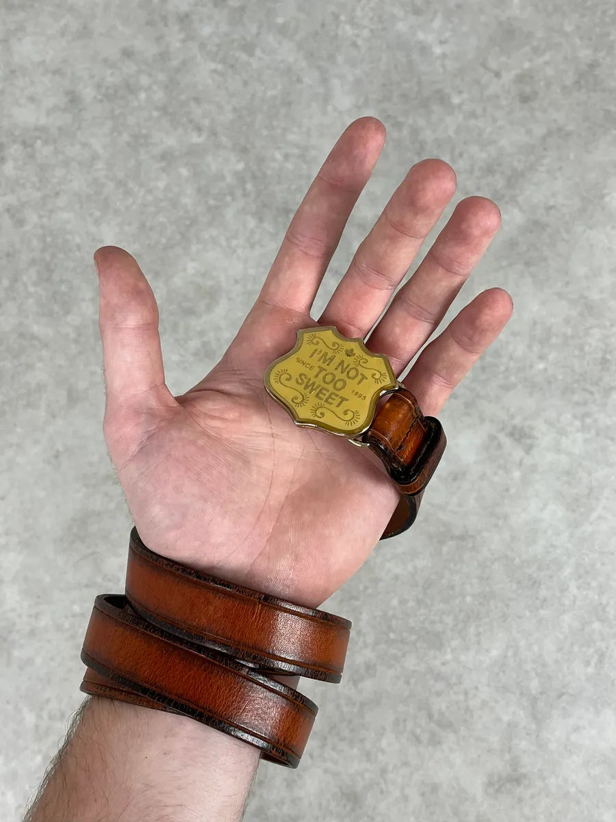 2000s Dsquared2 Brown Leather I’m not Too Sweet Belt bWHCpye 1