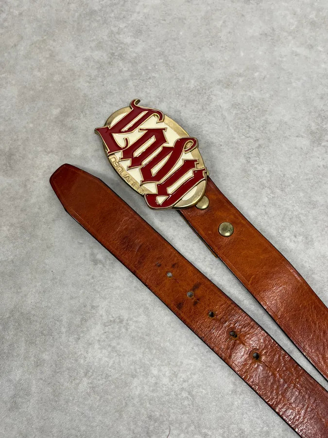 2000s Dsquared2 Brown Leather LADY Buckle Belt fyZucKu 2