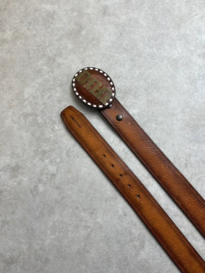 2000s Dsquared2 Brown Leather Logo Belt dcCWgxR 3