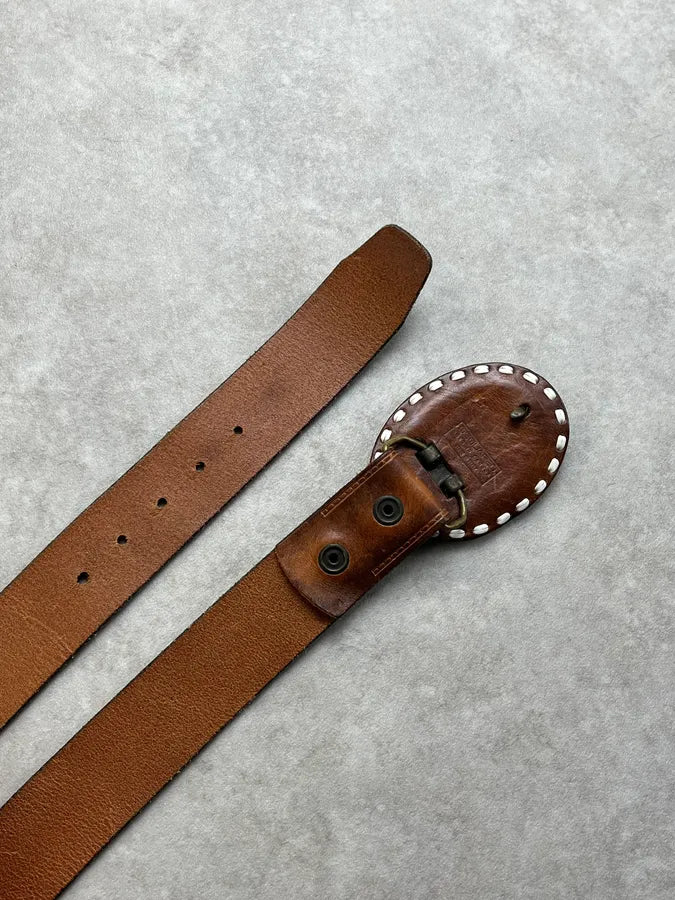 2000s Dsquared2 Brown Leather Logo Belt dcCWgxR 4