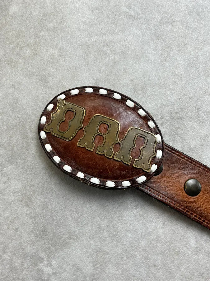 2000s Dsquared2 Brown Leather Logo Belt dcCWgxR 5