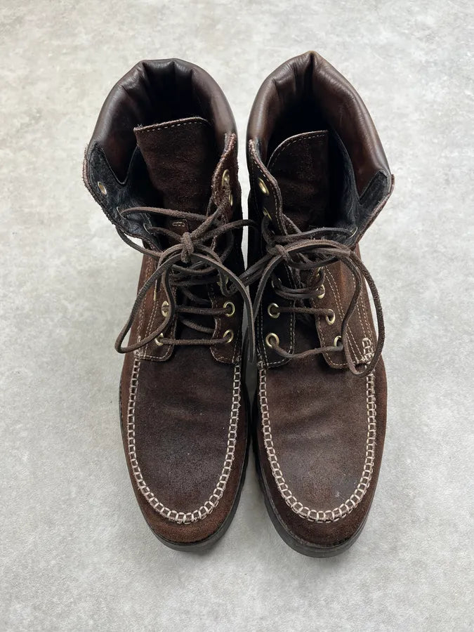 2000s Dsquared2 Brown Suede Leather Lace-Up Boots VYaJAyG 3
