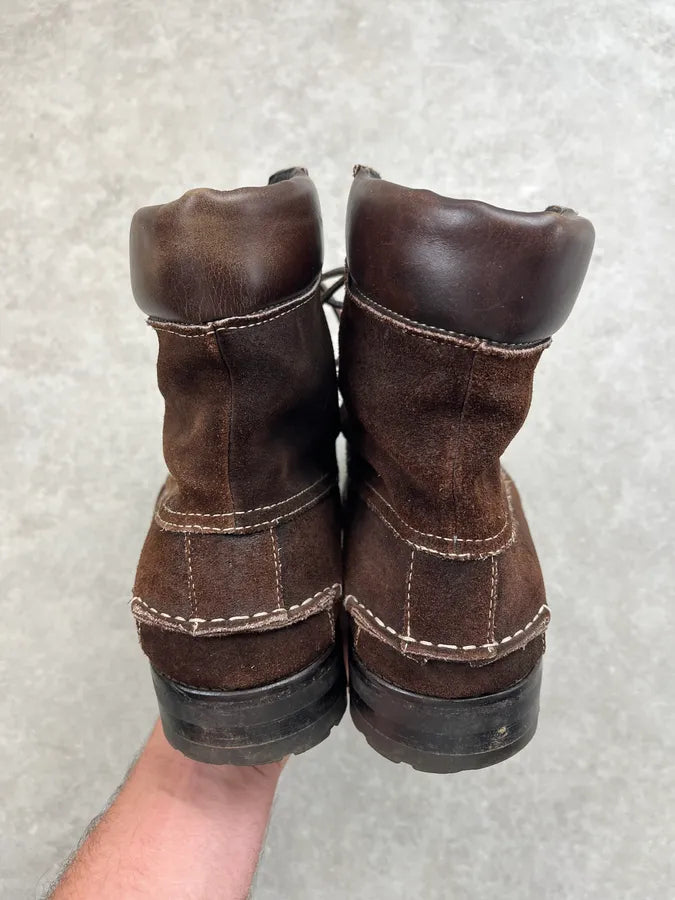 2000s Dsquared2 Brown Suede Leather Lace-Up Boots VYaJAyG 4