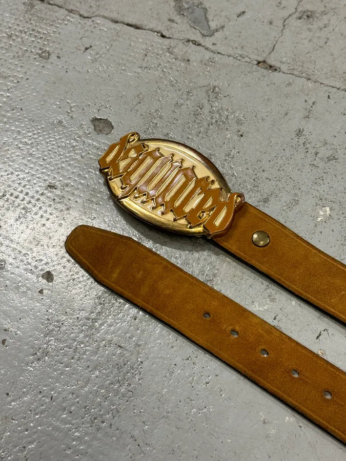 2000s Dsquared2 Camel Brown Suede Leather Belt XdVYgyt 3