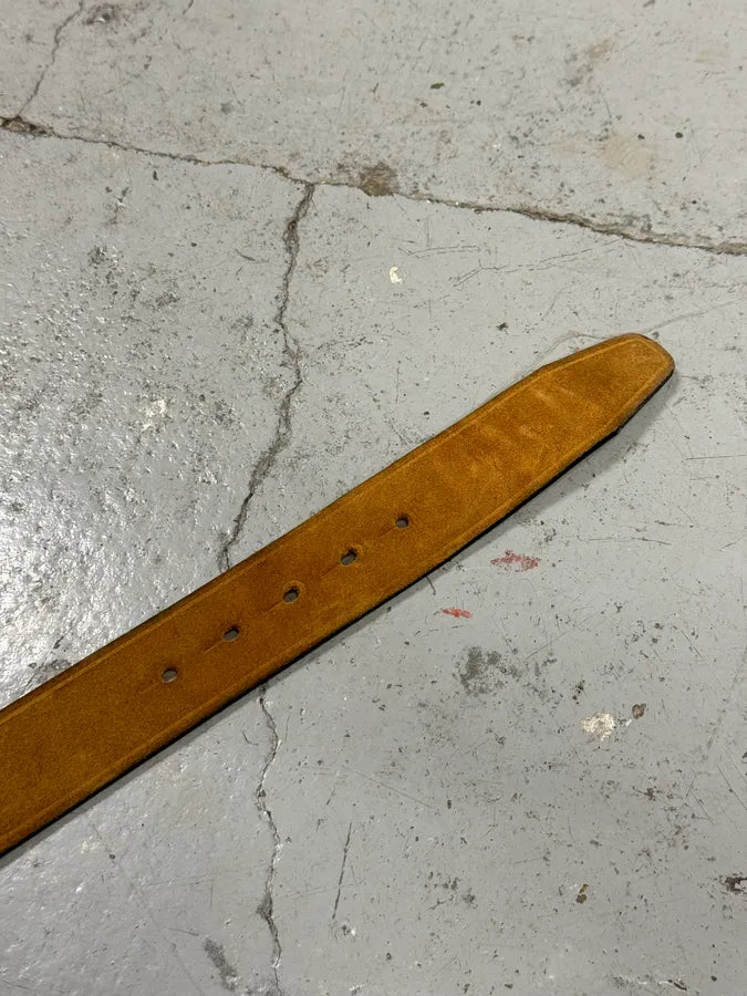 2000s Dsquared2 Camel Brown Suede Leather Belt XdVYgyt 5