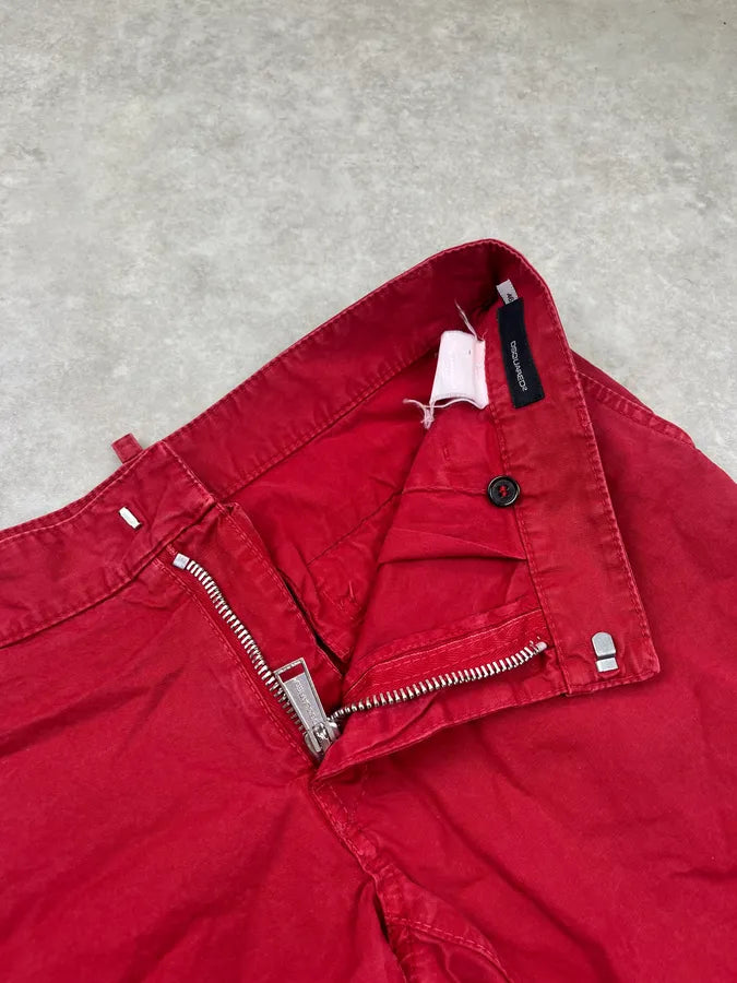 2000s Dsquared2 Chino Red Bordeaux Shorts bQEFNjD 8