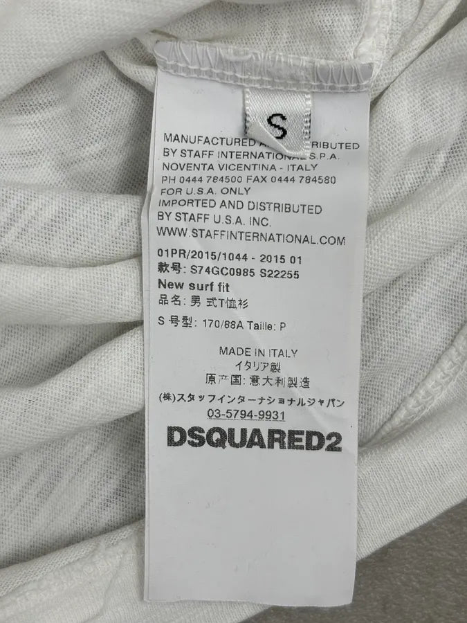 SS2015 Dsquared2 Cream White Palm Tree V Neck T-Shirt iQyOwqR 7
