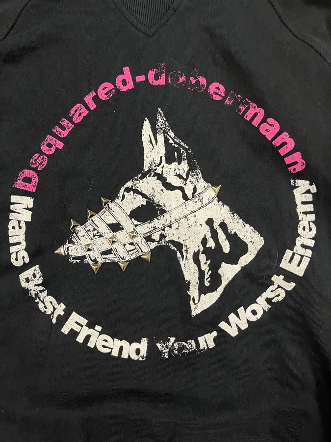 2000s Dsquared2 Doberman Dog Black Hoodie LYyLndj 4