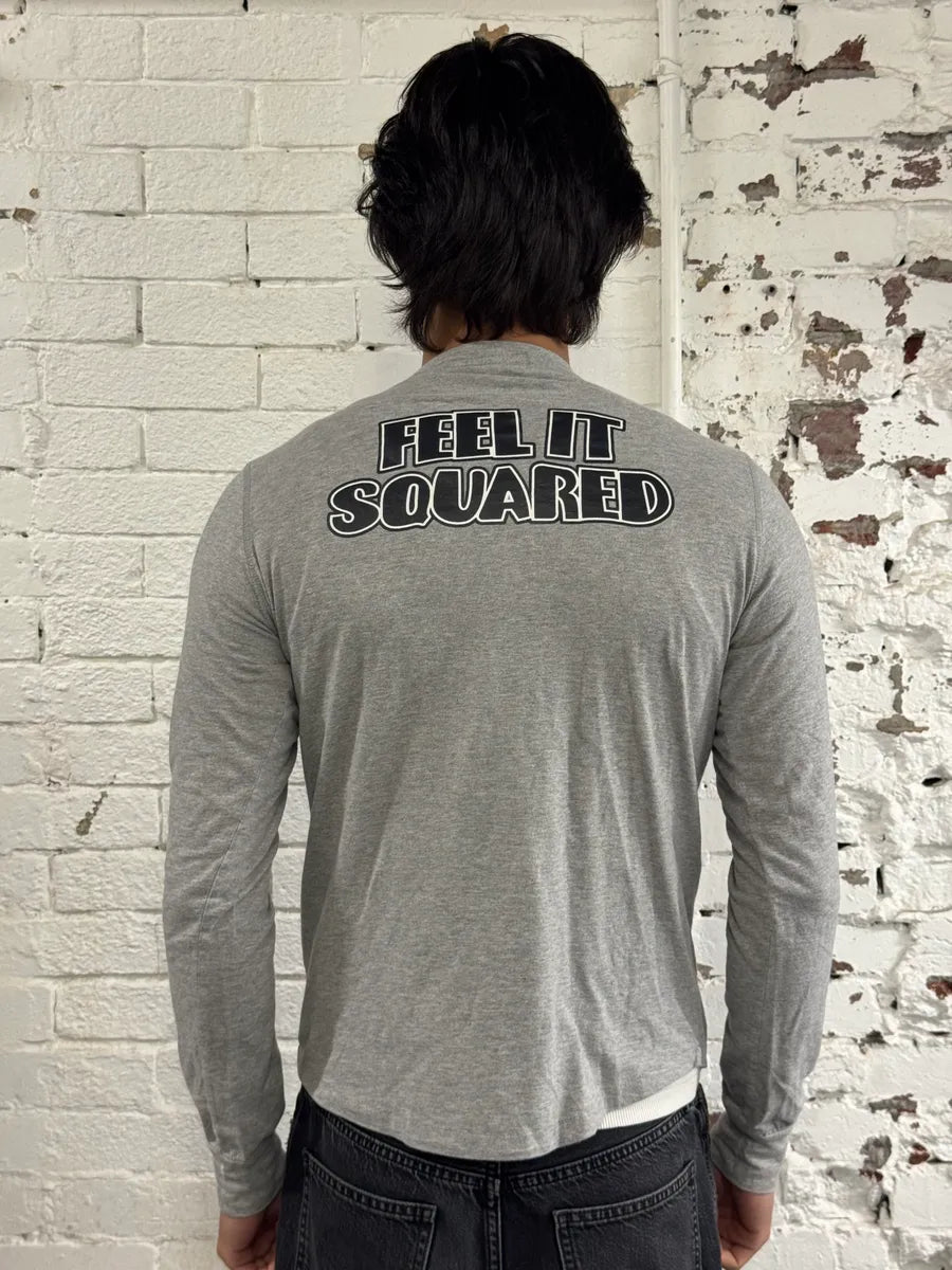 2000s Dsquared2 Felix The Cat Ta Daa Hot Grey Longsleeve T-Shirt TWxFfxs 2