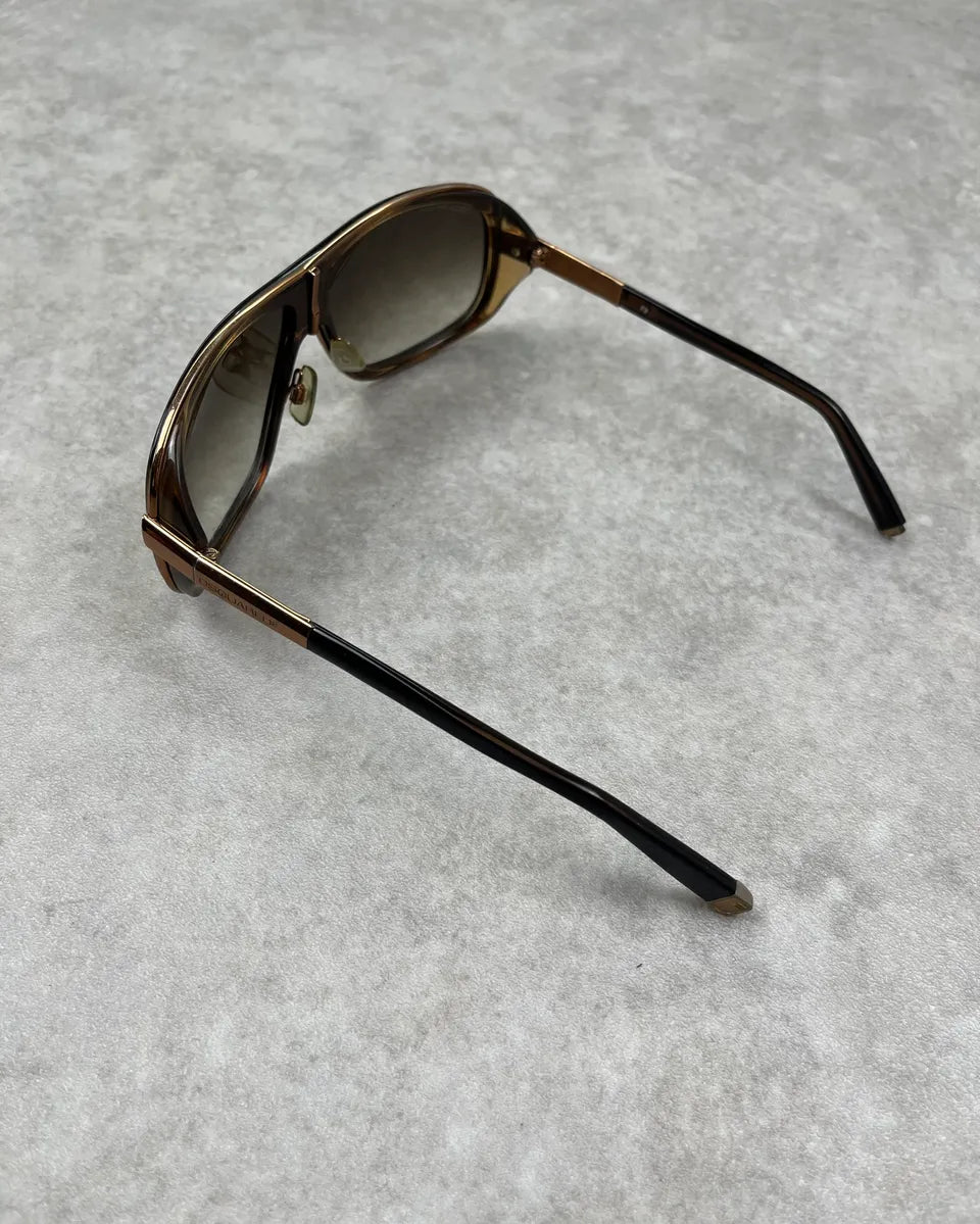 2000s Dsquared2 Golden Details Brown Acetate Aviator Sunglasses qCSWLta 5
